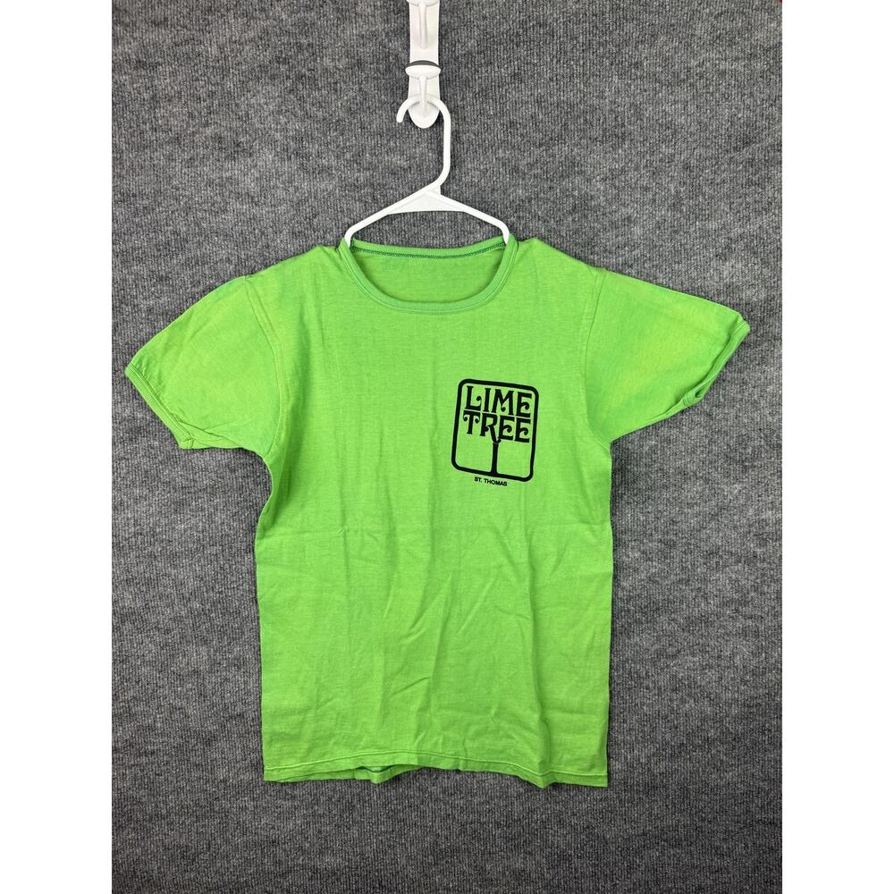 Lime Tree St Thomas Shirt Youth Large Green Graphic Tee Caribbean Vintage